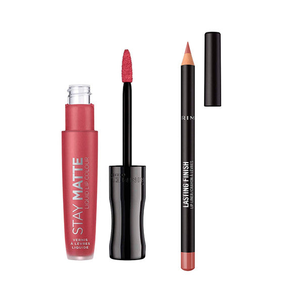 Set Rossetto Liquido Stay Matte + Matita Lasting Finish - Rimmel London : 200 Pink Blink - 4
