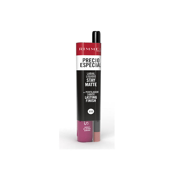 Set Rossetto Liquido Stay Matte + Matita Lasting Finish - Rimmel London : 810 Plum This Show - 1