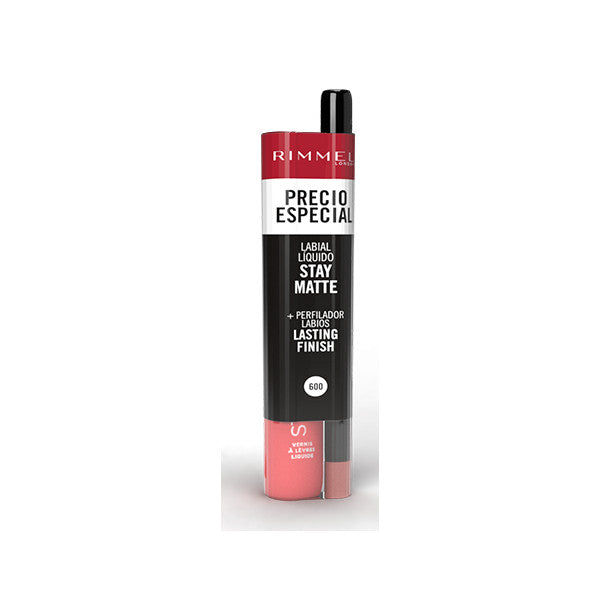 Set Rossetto Liquido Stay Matte + Matita Lasting Finish - Rimmel London : 600 Coral Sass - 1