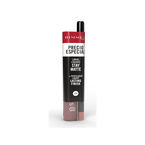 Set Rossetto Liquido Stay Matte + Matita Lasting Finish - Rimmel London : 723 Troublemaker - 1