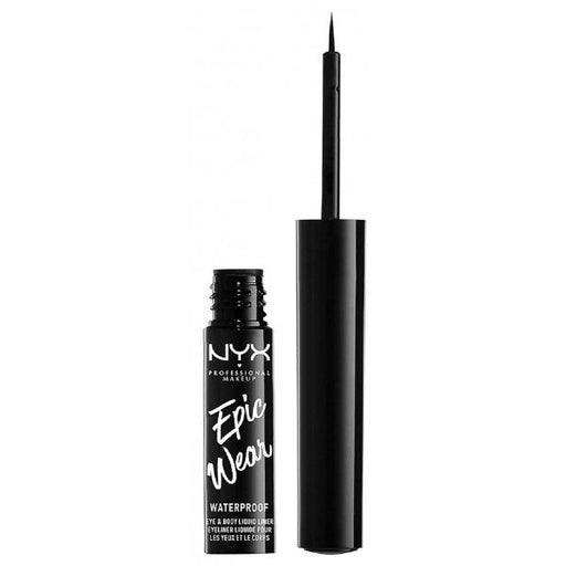 Epic Wear Eyeliner liquido semipermanente - Trucco professionale - Nyx: Black - 1