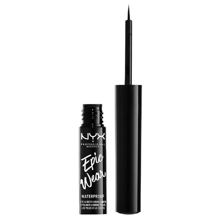 Epic Wear Eyeliner liquido semipermanente - Trucco professionale - Nyx : Black - 1