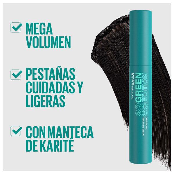 Green Edition Mascara per Ciglia - Maybelline : 003 BROWNISH BLACK - 3