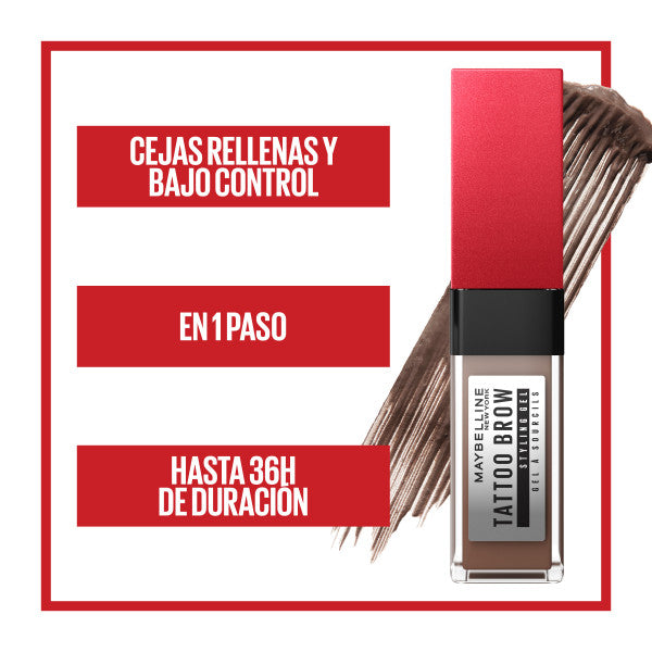Gel per Sopracciglia Tattoo Brow - Maybelline : 255 Soft Brown - 3