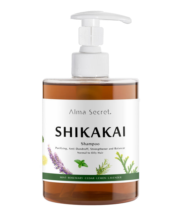 Shikakai Shampoo (per la caduta dei capelli, l&#39;untuosità, la forfora e la dermatite) - 500 ml - Alma Secret - 1