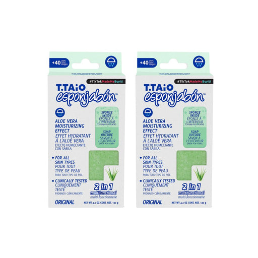 Pacchetto di 2 SpugnaSapone: Spugna + Sapone 2 in 1 - 120gr - T.taio : 2x Aloe - 1