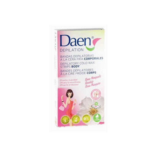 Strisce depilatorie a cera fredda con rosa canina - Daen - 1