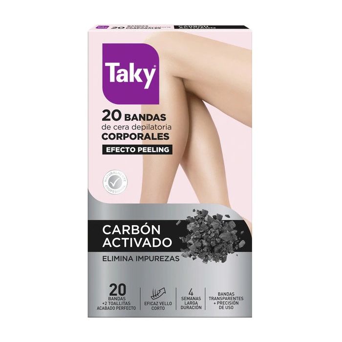 Strisce Depilatorie per il Corpo con Carbone Attivo Effetto Peeling - Taky - 1