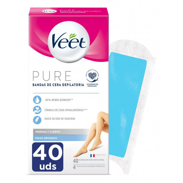 Strisce di Cera Fredda per Gambe e Corpo - Veet : 40 unidades - 1