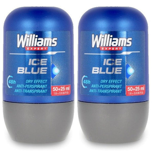 Desodorante Roll on Ice Blue - Williams: 2 x 75 ml - 1