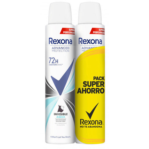 Deodorante Advanced Invisible Aqua: 2x200ml - Rexona - 1
