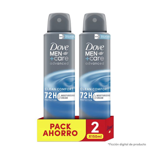 Men Care Clean Comfort Desodorante - Dove : 2 x 150ml - 1
