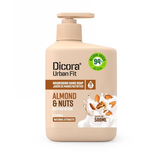 Sapone per le Mani con Vitamina B, Mandorla e Noce: 500 ml - Dicora Urban Fit - 1
