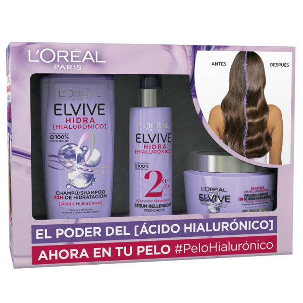 Hydra Hyaluronic Box Shampoo + maschera + siero: Set 3 prodotti - Elvive - 1