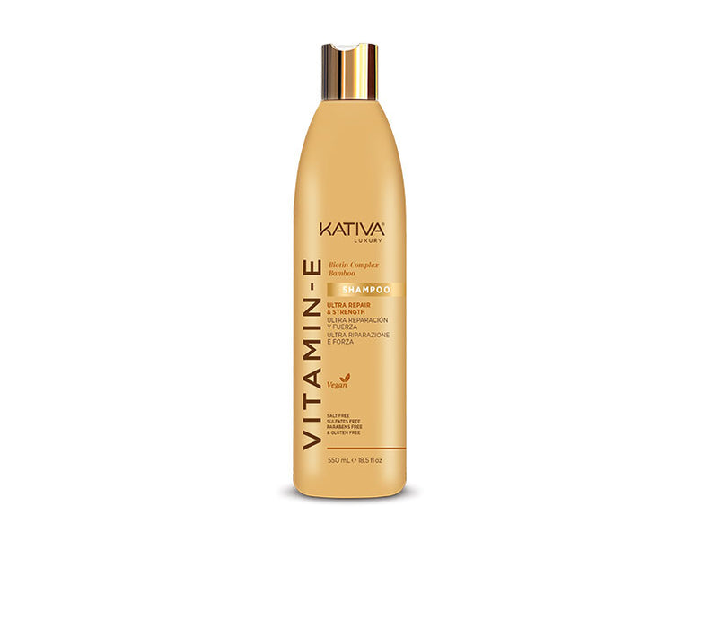 Shampoo Ultra Riparazione e Forza con Vitamina E, Biotina e Bambù - Kativa : 550 ML - 1