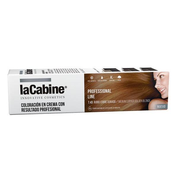 Crema Colorante Linea Professionale - La Cabine : 7.43 Rubio cobre dorado - 1