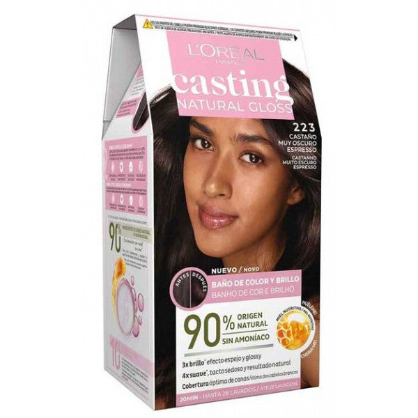 Casting Natural Gloss Colorazione senza Ammoniaca - L'oreal Paris : 223 Expresso Darkest Brown - 1