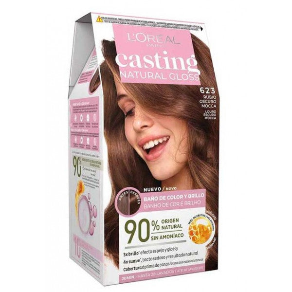 Casting Natural Gloss Colorazione senza Ammoniaca - L'oreal Paris : 623 Nougat Dark Blonde - 1