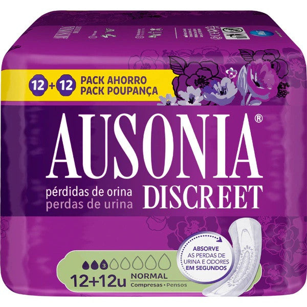 Perdite urinarie normali discrete - Ausonia : 12 + 12 unidades - 1