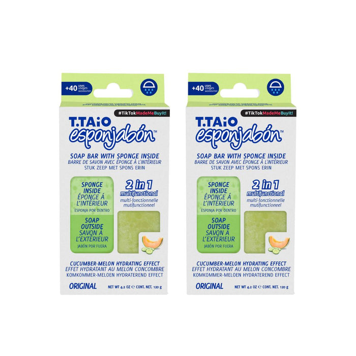 Pacchetto di 2 SpugnaSapone: Spugna + Sapone 2 in 1 - 120gr - T.taio : 2x Pepino - 1