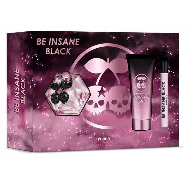 Be Insane Nero per Lei Edt: Edt 80ml + Lozione corpo 75ml + Mini - Pacha - 1