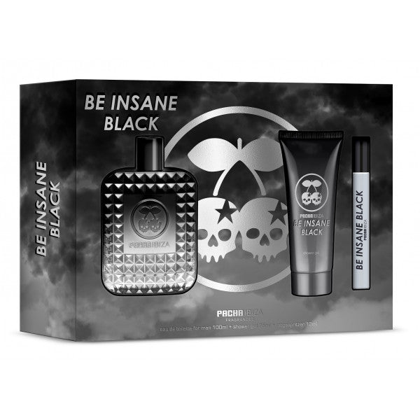 Set Be Insane Black per Lui Edt: Edt 100ml + Gel 75ml + Mini - Pacha - 1