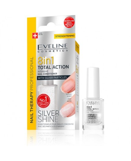 Indurente per Unghie 8 in 1 - Nail Therapy Silver Shine - Eveline - 1