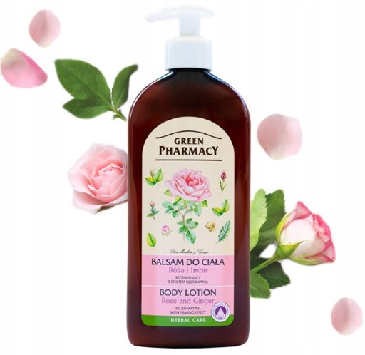 Balsamo corpo rigenerante con effetto tensore Rosa, Zenzero - Green Pharmacy - 1