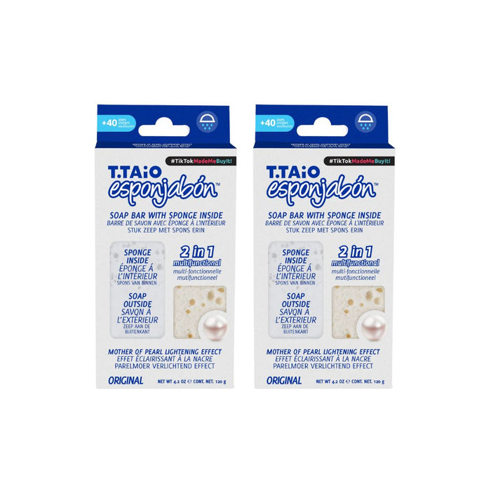 Pacchetto di 2 SpugnaSapone: Spugna + Sapone 2 in 1 - 120gr - T.taio : 2x Perla - 1