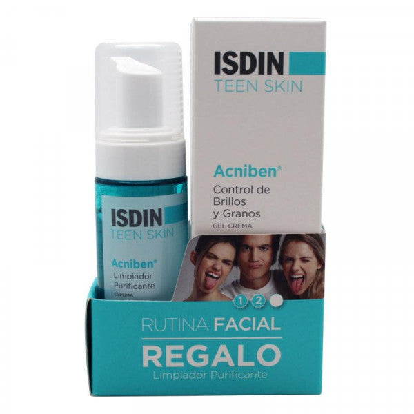 Acniben Controllo di lucentezza e granella - Isdin: 40 ML + Limpiador - 2