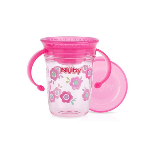 Tazza magica con manici 360º 6m+ - Nuby : Rosa - 1