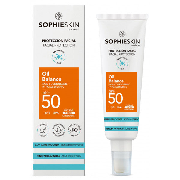 Protettore solare viso Oil Balance pelle con tendenza acneica Spf 50: Spf 50 50 ml - Sophieskin - 1