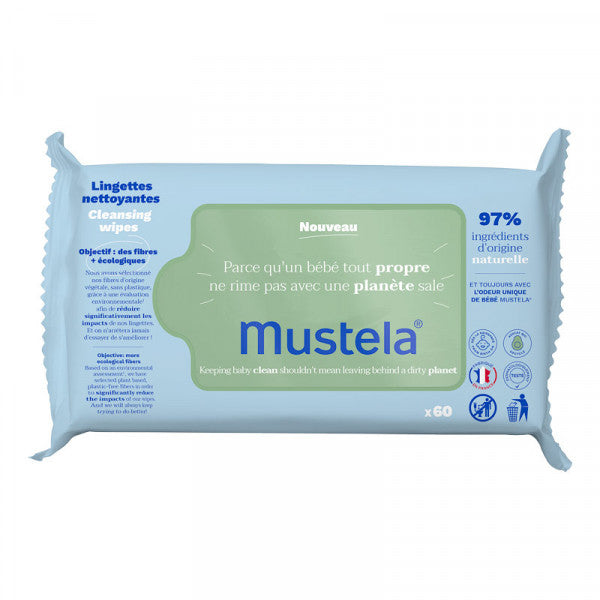Salviette detergenti ecologiche in fibra naturale - Mustela : 60 Toallitas - 1