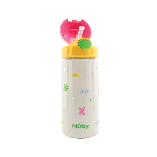 Tazza con Pulsante e Cannuccia Surf - Nuby : Rosa - 1