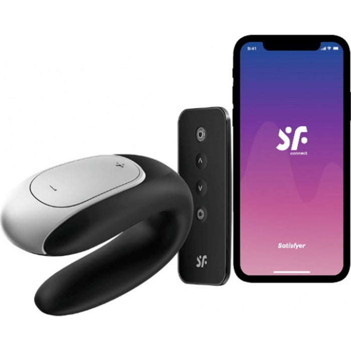 Doppio vibratore divertente per coppie - Satisfyer : Negro - 2