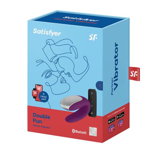 Doppio vibratore divertente per coppie - Satisfyer : Morado - 1