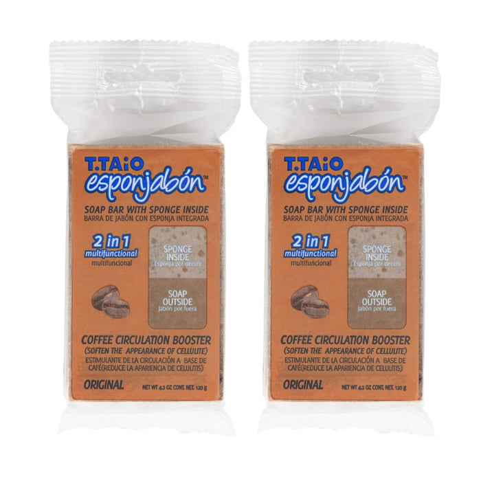 Pacchetto di 2 SpugnaSapone: Spugna + Sapone 2 in 1 - 120gr - T.taio : 2x Café - 1