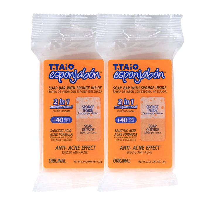 Pacchetto di 2 SpugnaSapone: Spugna + Sapone 2 in 1 - 120gr - T.taio : 2x Original Anti Imperfecciones - 1