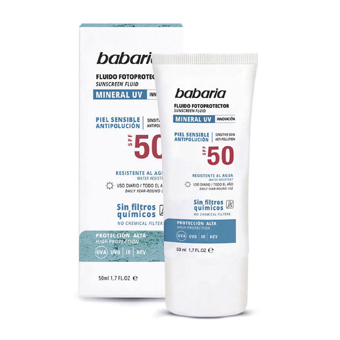 Fluido Fotoprotettivo per Pelli Sensibili Spf50 50ml - Babaria - 1