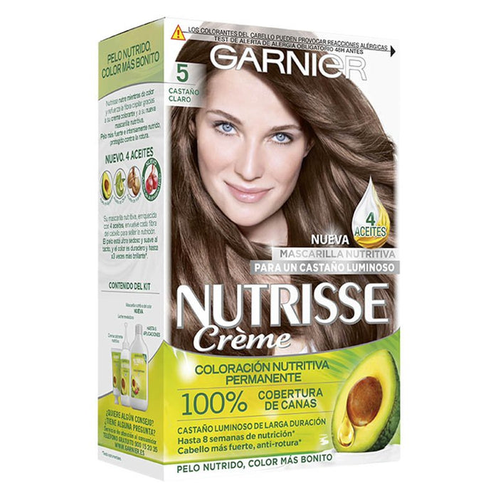 Nutrito con colorante permanente - Garnier : Nutrisse Crème - 5 Castaño Claro - 1