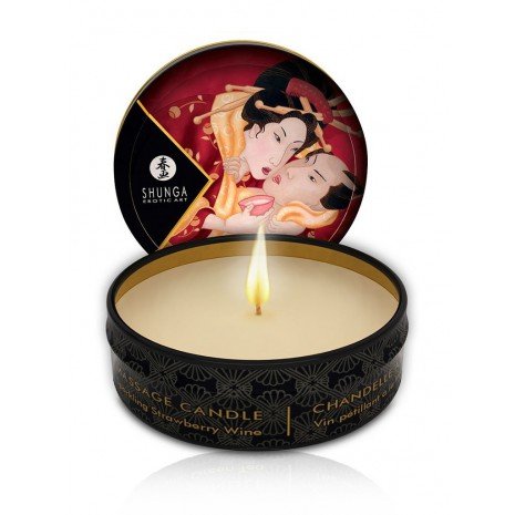 Mini Caress by Candelight Candela da Massaggio Fragola e Champagne 30ml - Candele - Shunga - 1