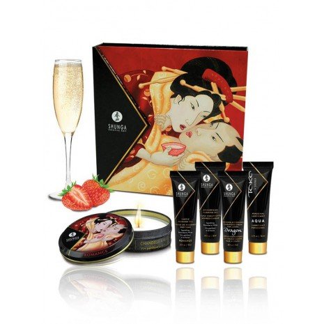 Kit Secret Geisha Fresa Champagne - Kit - Shunga - 1