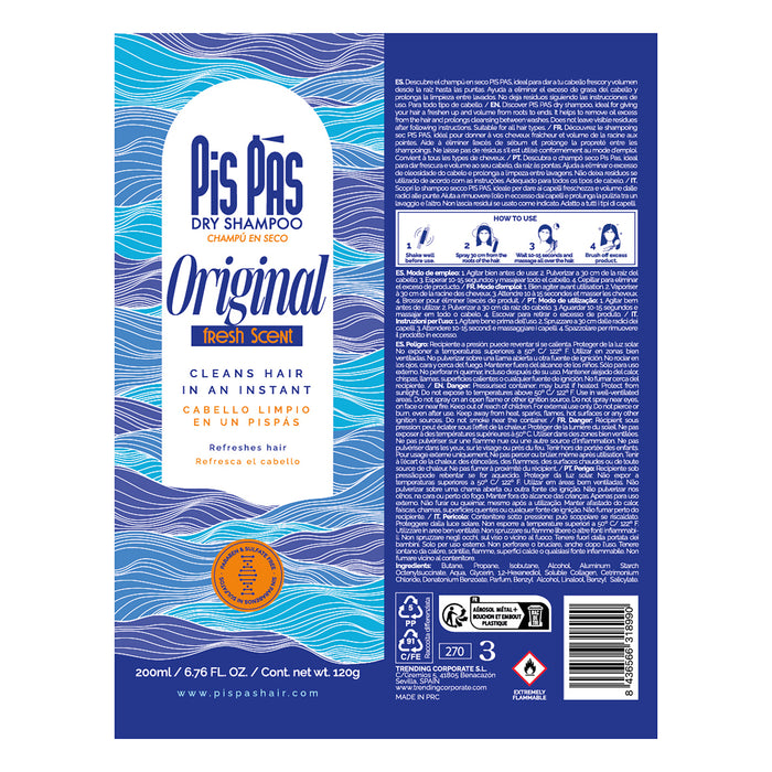 Shampoo Secco Originale 200ml - Pis Pas - 2