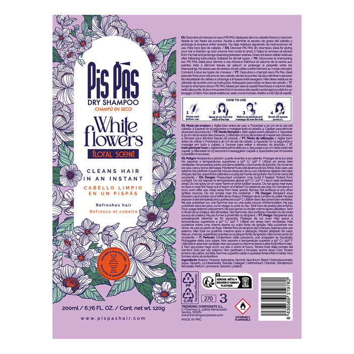 Shampoo secco Fiori Bianchi 200ml - Pis Pas - 2