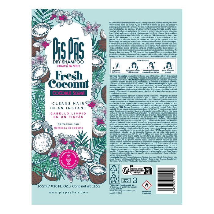 Shampoo a Secco Fresh Coconut 200ml - Pis Pas - 2