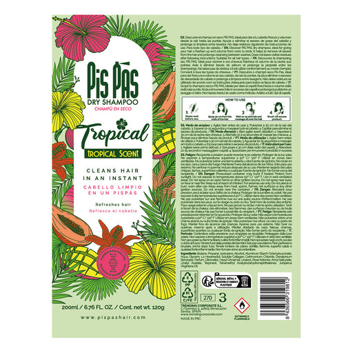 Shampoo secco profumato tropicale 200ml - Pis Pas - 2