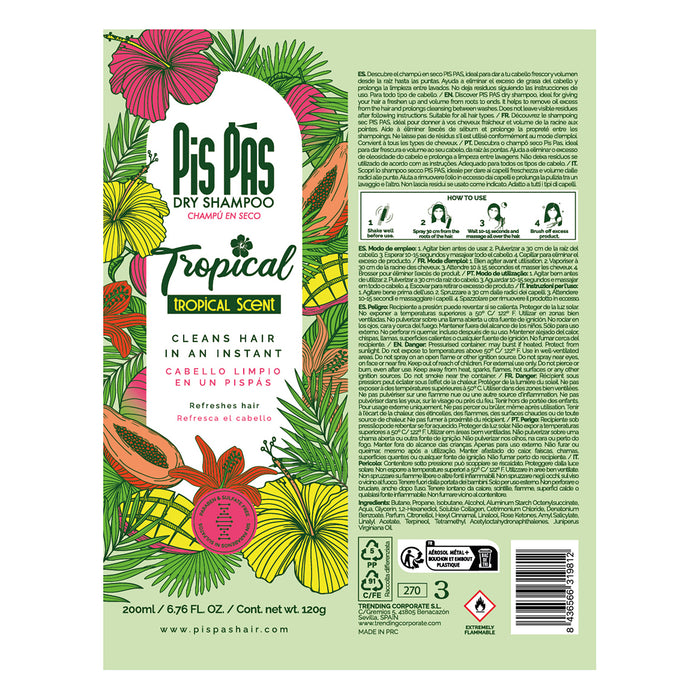 Shampoo secco profumato tropicale 200ml - Pis Pas - 2