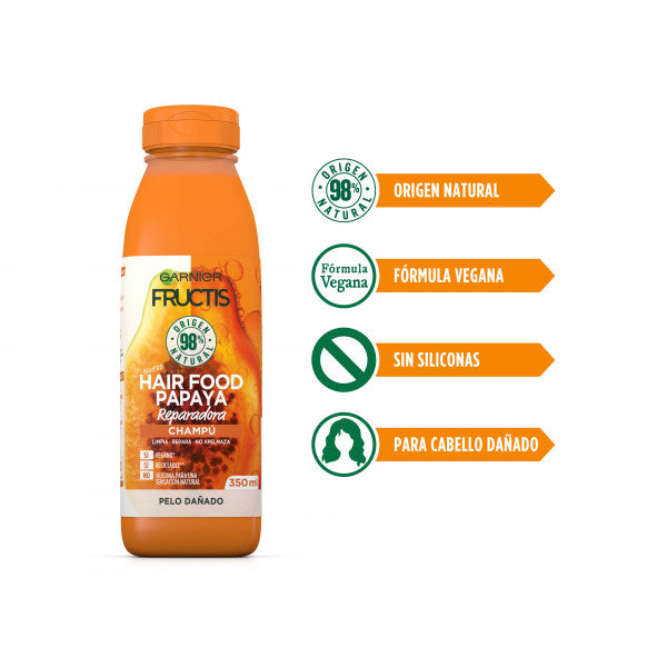 Hair Food Shampoo Riparatore Alla Papaia 350 ml - Garnier - Fructis - 2