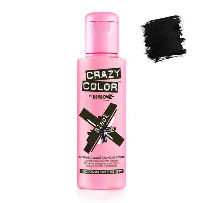 Colorante semipermanente senza ammoniaca 100ml - Crazy Color : 30 -  Black - 1