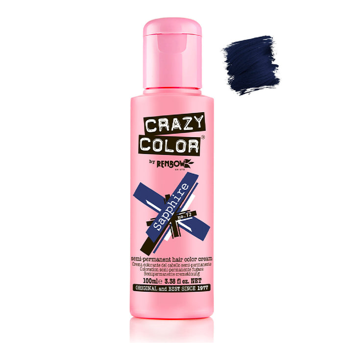 Colorante semipermanente senza ammoniaca 100ml - Crazy Color : 72 -  Sapphire - 1